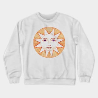 Shabby Chic Modern Retro Androgynous Sun Portrait Crewneck Sweatshirt